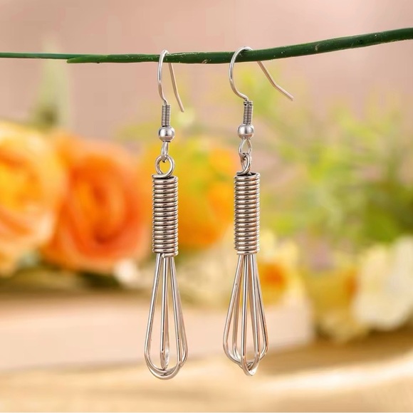 Whisk Charm Earrings for Chef Baker or Cook - Picture 1 of 6